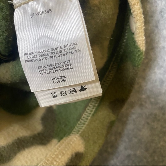 Columbia Kids Boys Green and Tan Camouflage Fleece Jacket, Size 14/16 - Picture 8 of 9